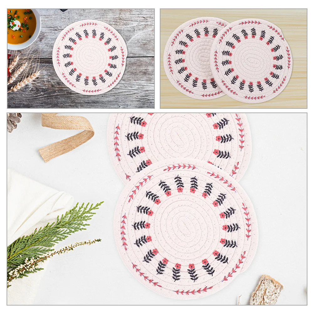 

4Pcs Cotton Rope Woven Coasters Absorbent Table Mats for Drinks Home Decor Gifts Woven Coasters Home Accessories