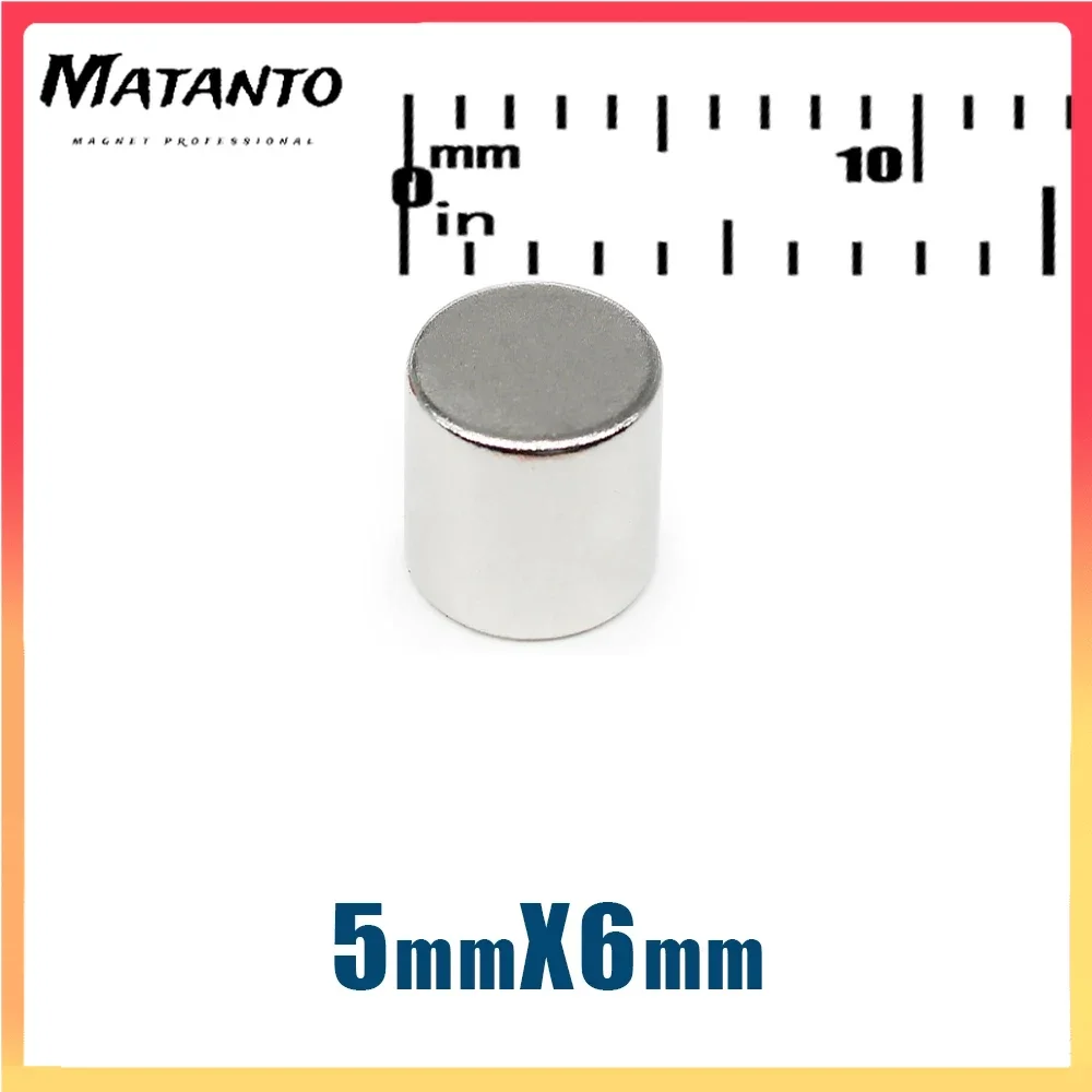 

50/100/200/500PCS 5x6mm Mini Disc Super Strong Search Magnet Small Round Neodymium Magnets N35 Fridge Magnetic Sheet 5*6mm