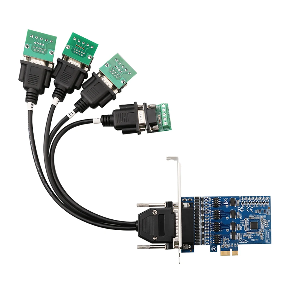 

PCI Express 4 ports RS422 RS485 Expansion Card PCI-E to RS-422 RS-485 Multi-serial Card Industrial Voltage Suppression Protector