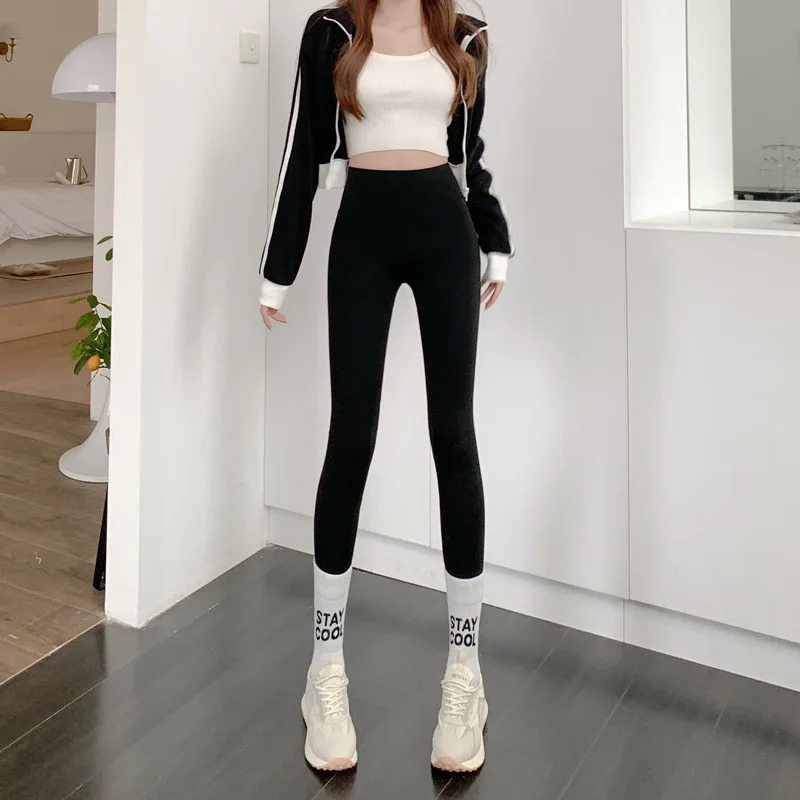 Otoño Invierno Casual mujer Leggings ropa interior térmica cintura polar pantalones cálidos ajustados para mujer pantalones de Cachemira 2025