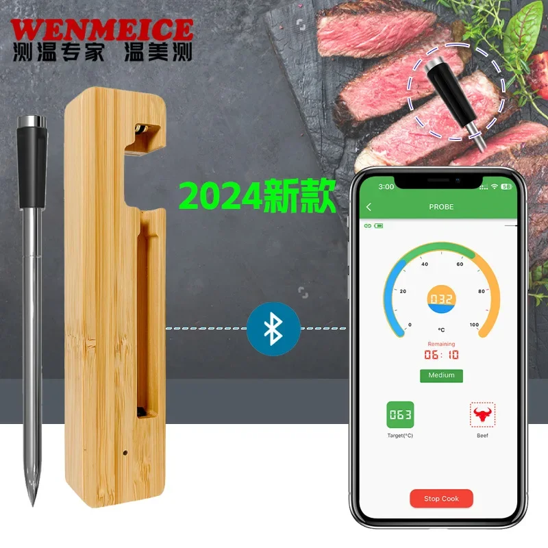 BBQ Wireless BBQ Meat Thermometer Timing Function Home Kitchen Oven Food BBQ Thermometer Waterproof