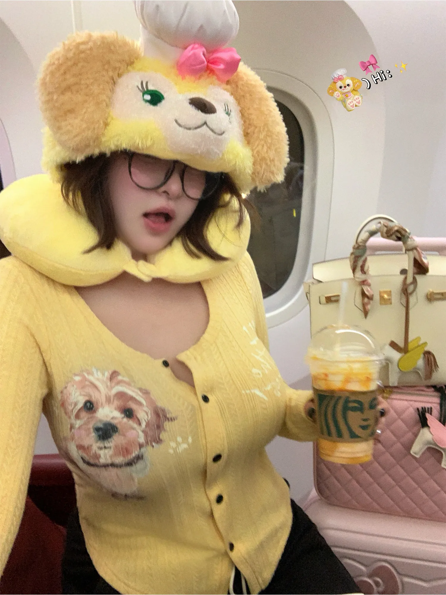 

Zhou Bai Zi Women's Long Sve Knitted T-irt Waist-Cinching Print Top Spring Faion plus Size Pure Desire Sle