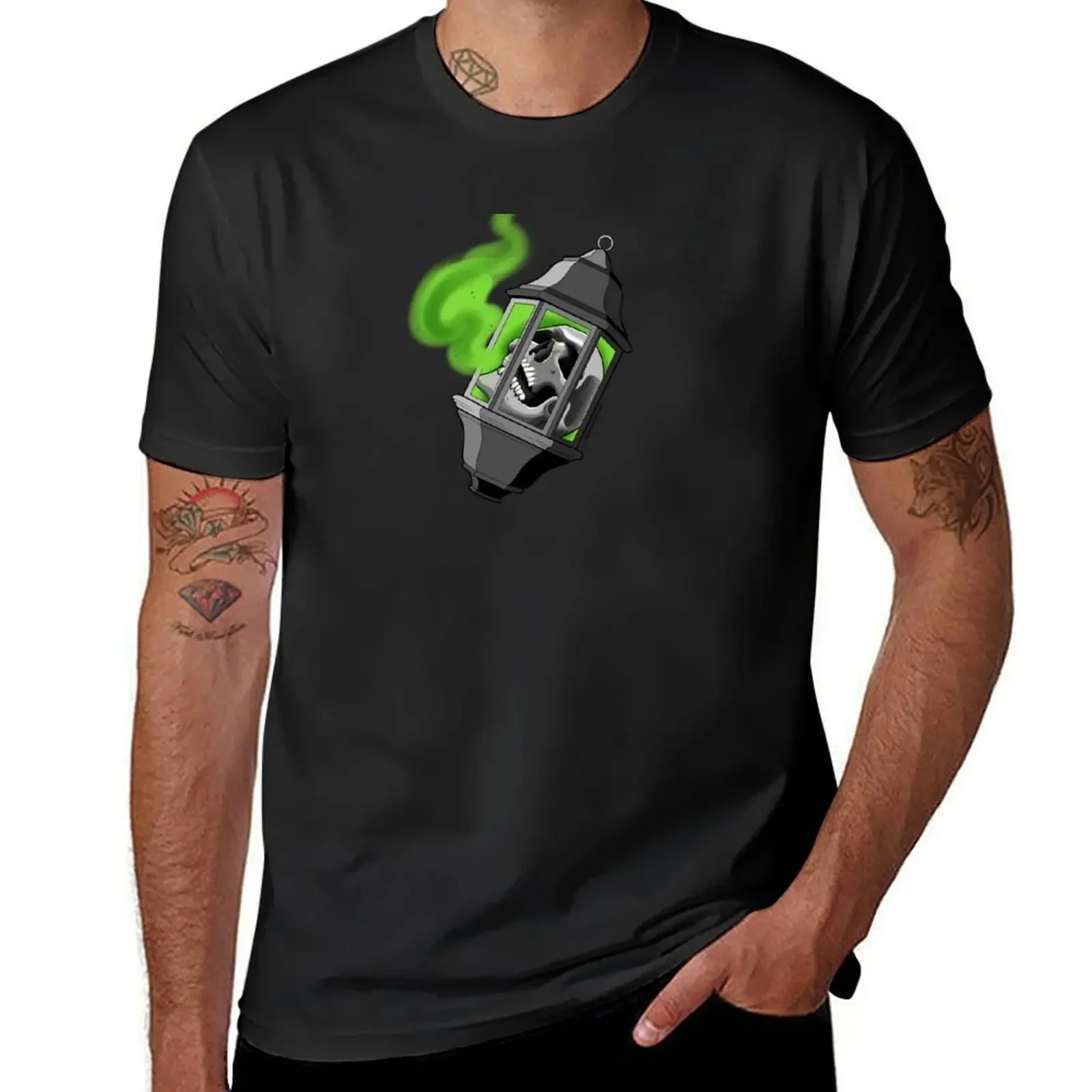 

Skull in a lantern T-Shirt plain graphic tee shirt tshirts for men