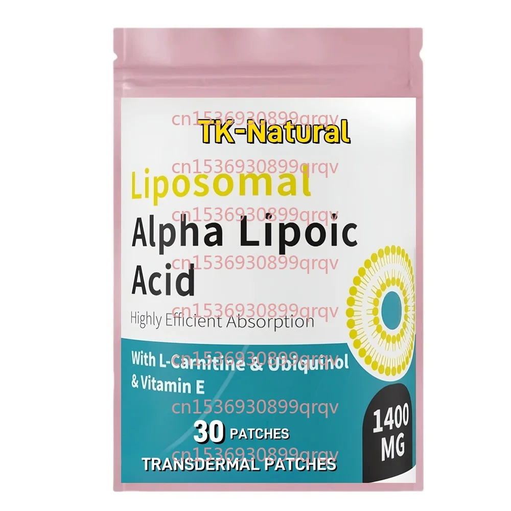 

30 трансдермальных пластырей с альфа-липоевой кислотой, L-карнитином и витамином E для поддержки нервной системы, энергии и метаболизма