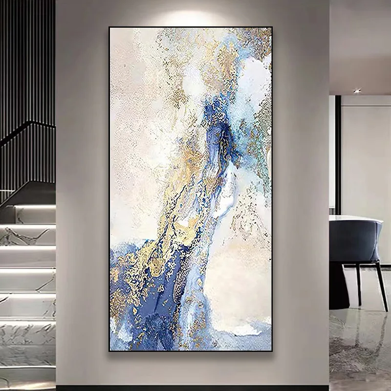 لوحة زيتية نقية مرسومة يدويًا لمدخل الضيوف وغرفة النوم وديكور بسيط وخفيف الوزن وخلفية المدخل الفاخرة #4