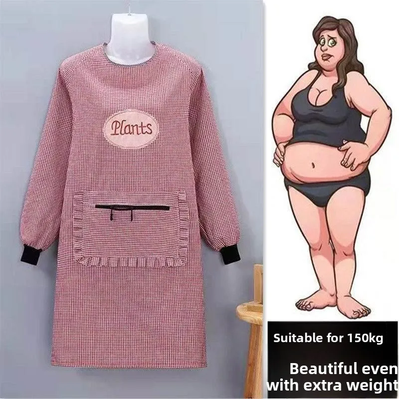 

Фартук большого размера для кухни, маслостойкий, водонепроницаемый, корейский стиль, для уборки дома, для мужчин и женщин, сверхпрочный, 200-300...