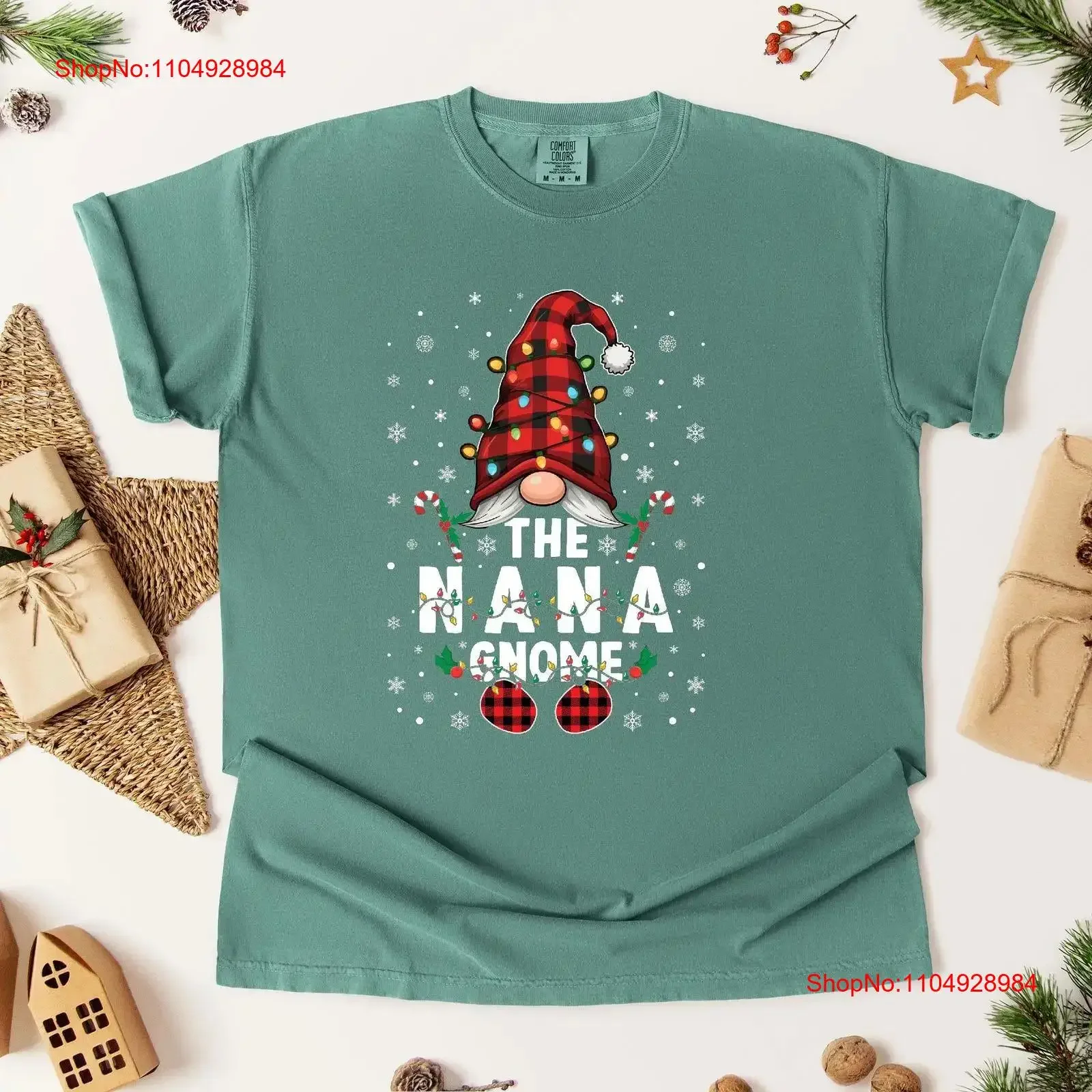 

Футболка Nana Gnome Claus, очаровательное Рождество для бабушки, идеальные праздники, забавные семейные собрания, винтажная стираная графика, повседневная
