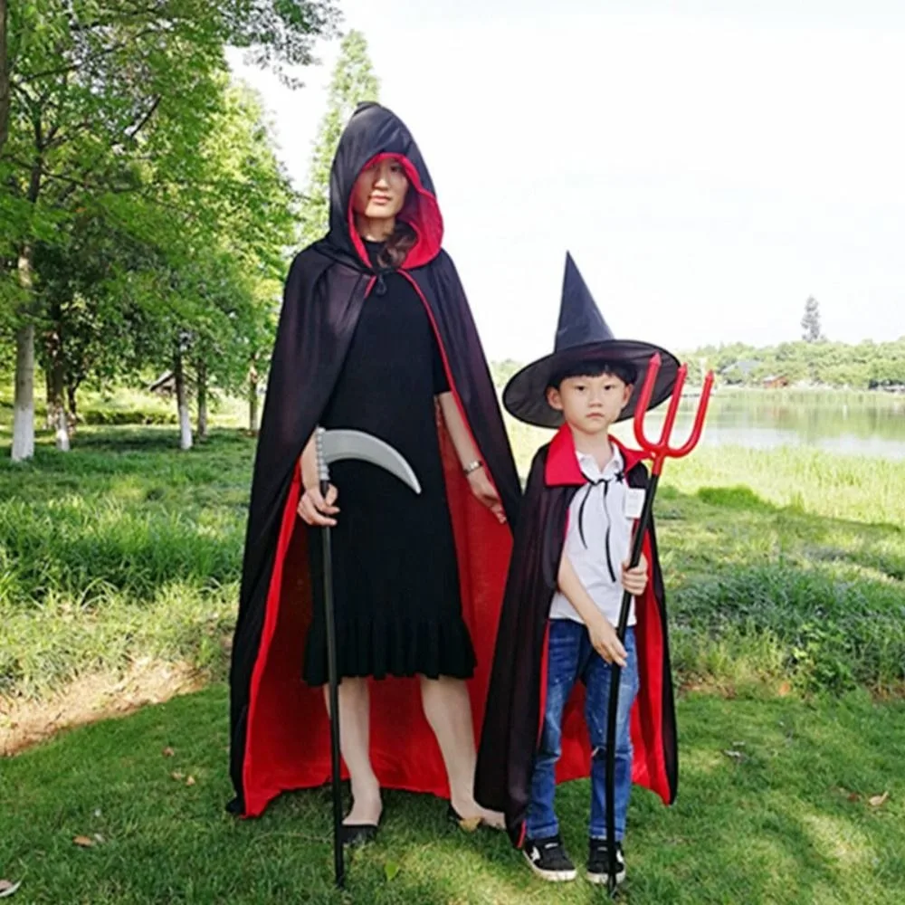 59inch Halloween Cape Scary Dress Up Props Devil Hoody Cloak Horror Costume Cosplay Dress Up Magician Cloak Halloween Costume
