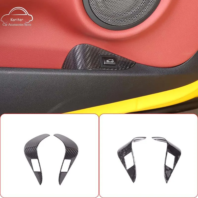 

For Toyota Supra GR A90 A91 2019-2025 Real Carbon Fiber Car Trunk Switch Frame Decorative Sticker Car Interior Accessories