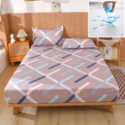 Waterproof Fitted Sheet Single Double King Size Mattress Cover With Elastic Band Bedsheet High Quality Printed Fitsheet