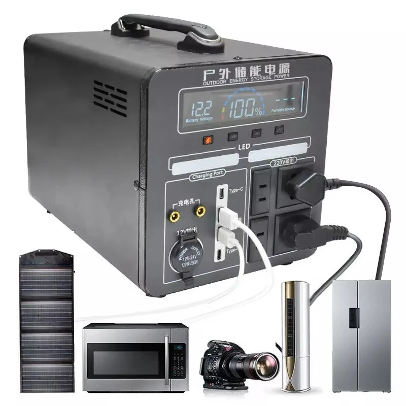 1000W 110V 220V Portable Electric Solar Generator, Power Station, Solar System Battery