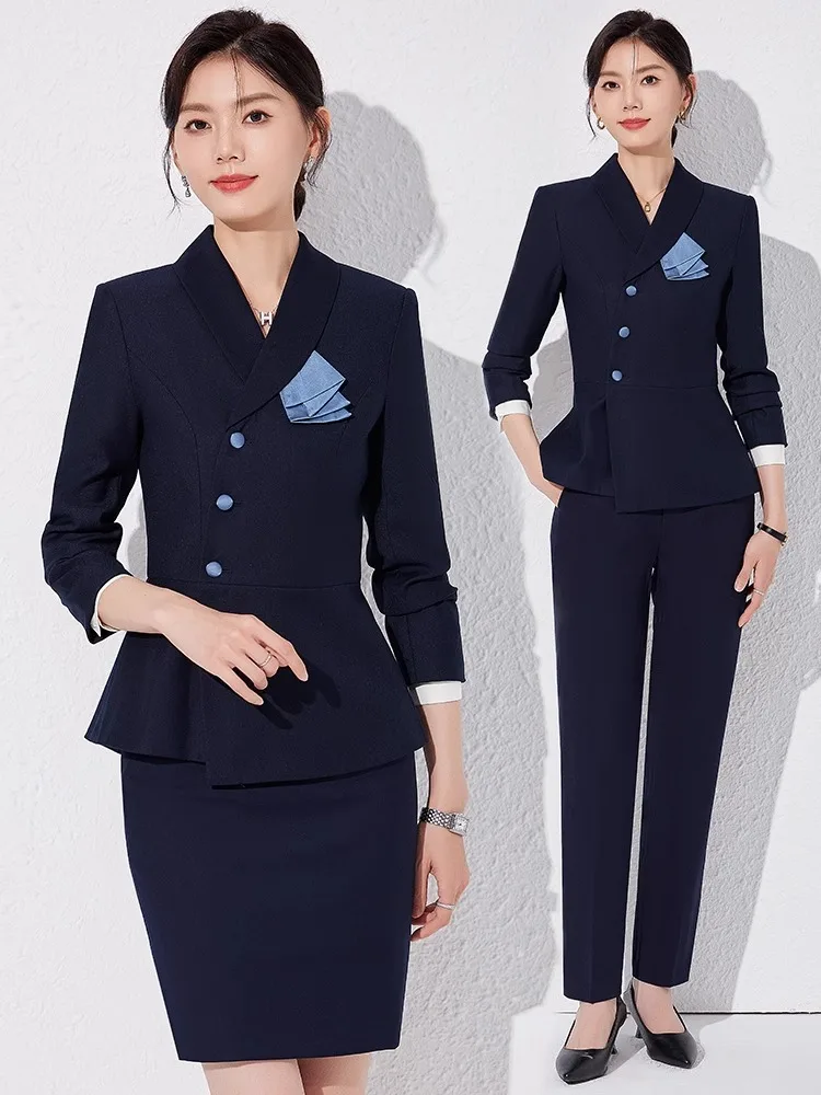 Professional Women's Suit Set High End Beauty Salon Workwear Elegant Medical Advisory Jewelry Store Beauty Therapist Outfit