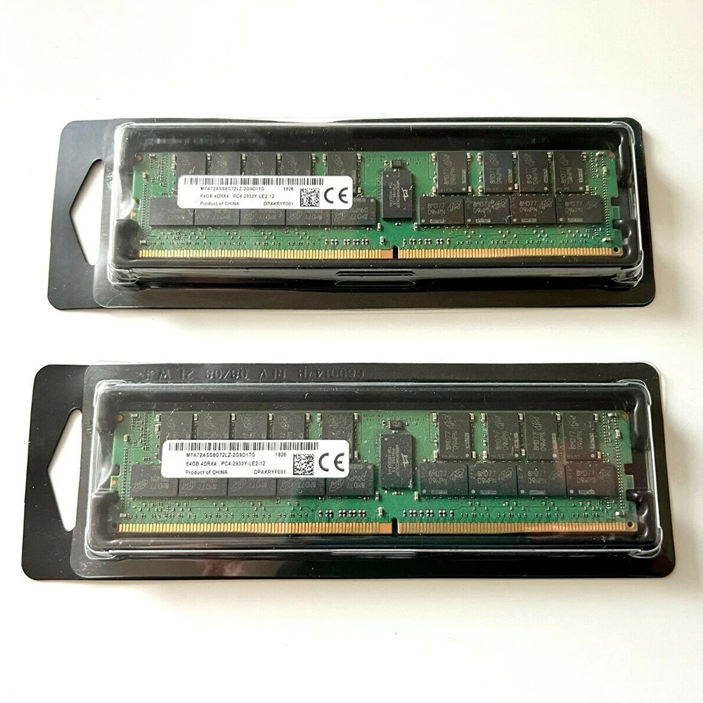 1 Pcs Server Memory For MT RAM 64G 64GB 4DR×4 PC4-2933Y DDR4 2933 MTA72ASS8G72LZ-2G9D1