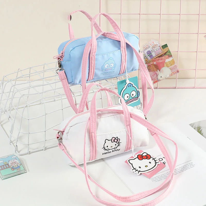 Sanrio Genuine Hello Kitty Crossbody Bag Cute Cartoon Kuromi Pochacco Girl Heart Simple Casual Zipper Handbag Toys for Girl Gift