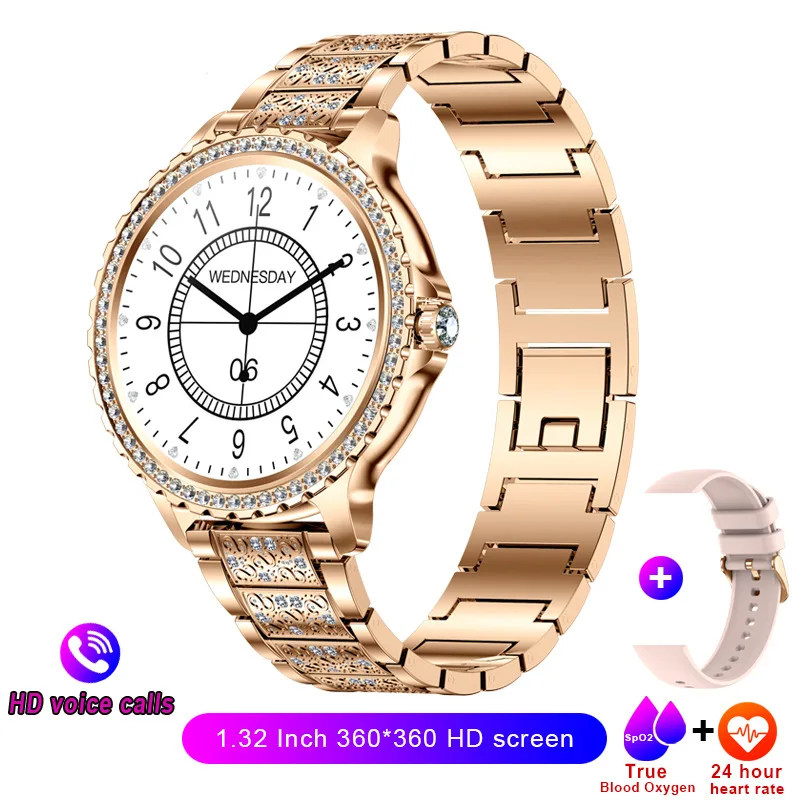 Fashion Luxury Smart Watch Women Bluetooth Call Blood Pressure DIY Custom Sport Fitness Waterproof Smart watches For Women Gift