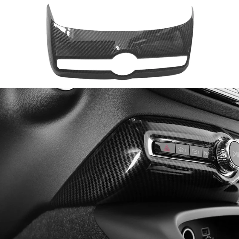 ABS Carbon Fiber Car Center Console Volume Adjustment Knob Frame Decoration Cover Trim for Volvo XC40 2019-2020