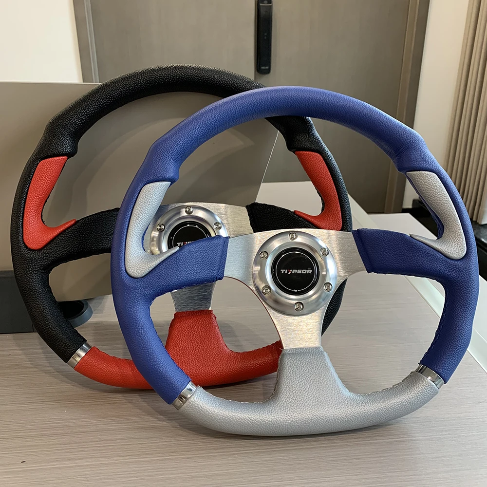 Universal  TIYPEOR 14 inch 350mm Red PVC Simple Car Modification Steering Wheel