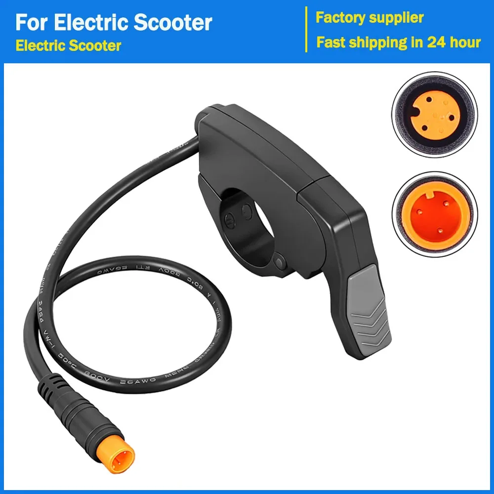 Accélérateur de doigt universel à 3 broches TT009, 36V 48V 60V 72V, pour vélo électrique, Scooter, gauche droite, 22mm, accessoires de guidon