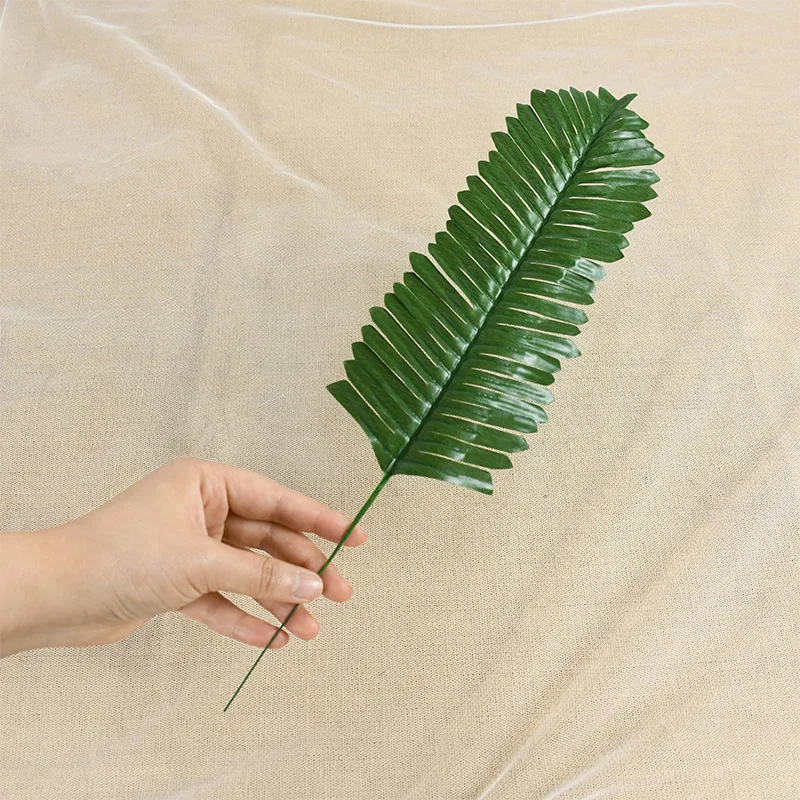 10/20pcs Artificial Green Palm Leaves Tropical Monstera Silk Turtle Leaves for Hawaiian Luau Beach Wedding Party Home Decoration