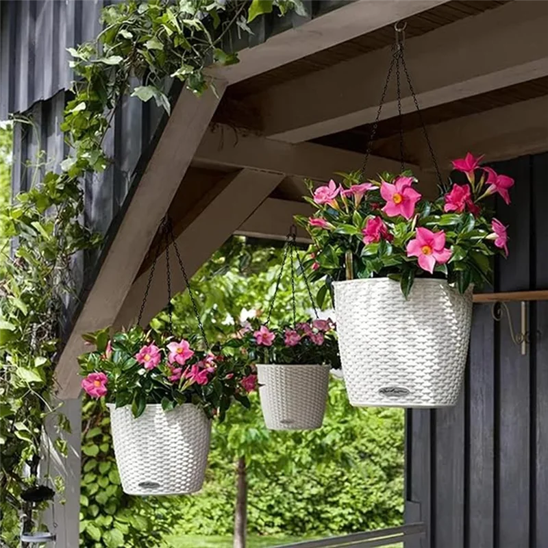 ABWR 吊り下げ植物チェーン、鳥の餌箱プランターランタンバスケット看板風鈴装飾品を吊るすための黒いチェーン