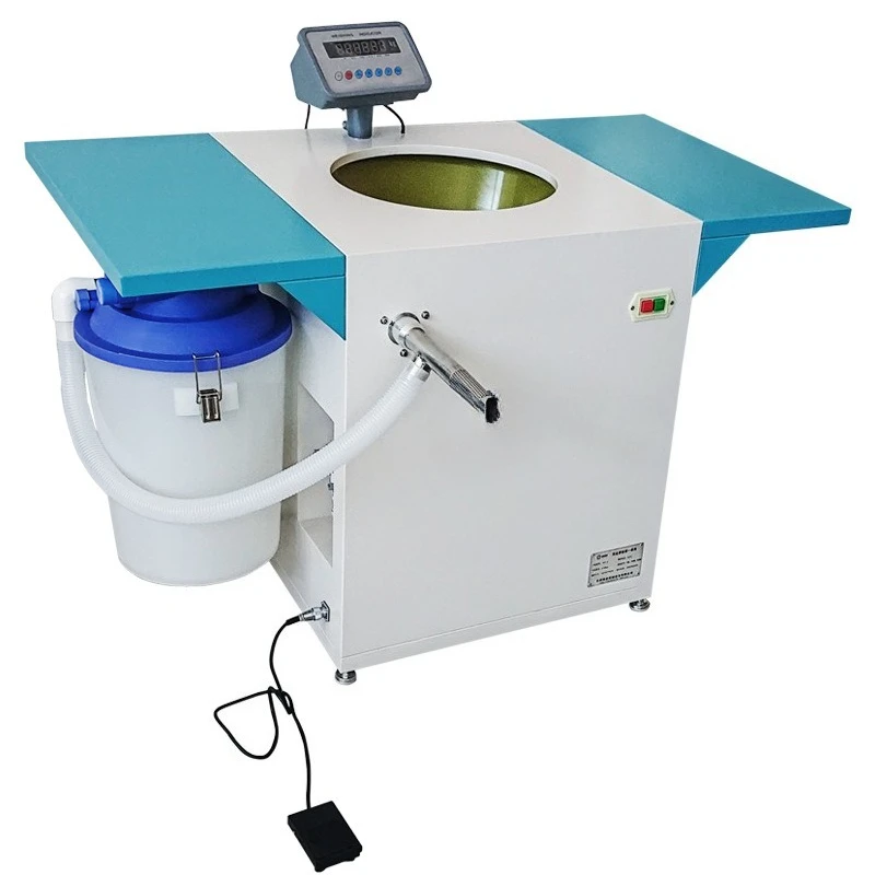 Semi-automatic fleece filling machine Pneumatic cotton filling machine Clothing down jacket hat with electronic scale