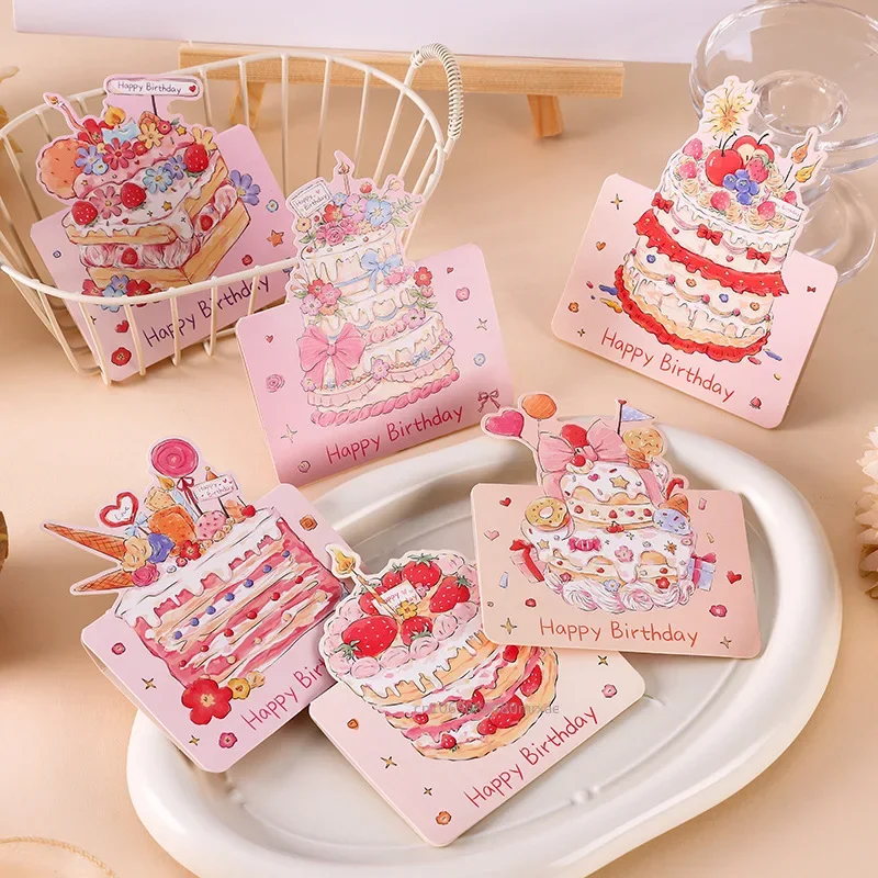 10 Uds. Tarjeta De feliz cumpleaños, tarjeta De felicitación colorida, regalo para niños, fiesta De cumpleaños, regalo De amigo, Tarjetas De Invitacion De cumpleaños