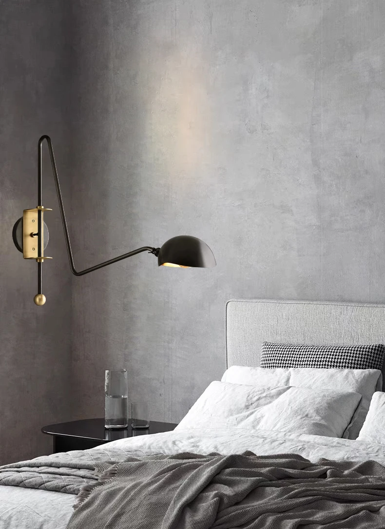 American Copper Wall Light Gold Black Plug Adapter