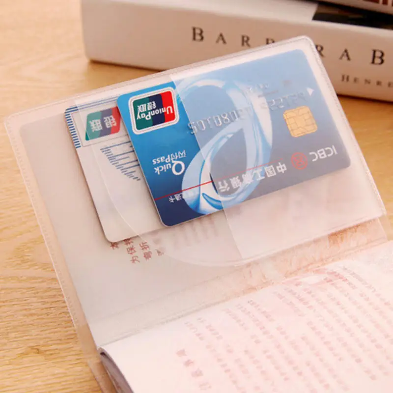 6PCS Passport Protective Cover Transparent Frosted, PVC Material Waterproof Document Case