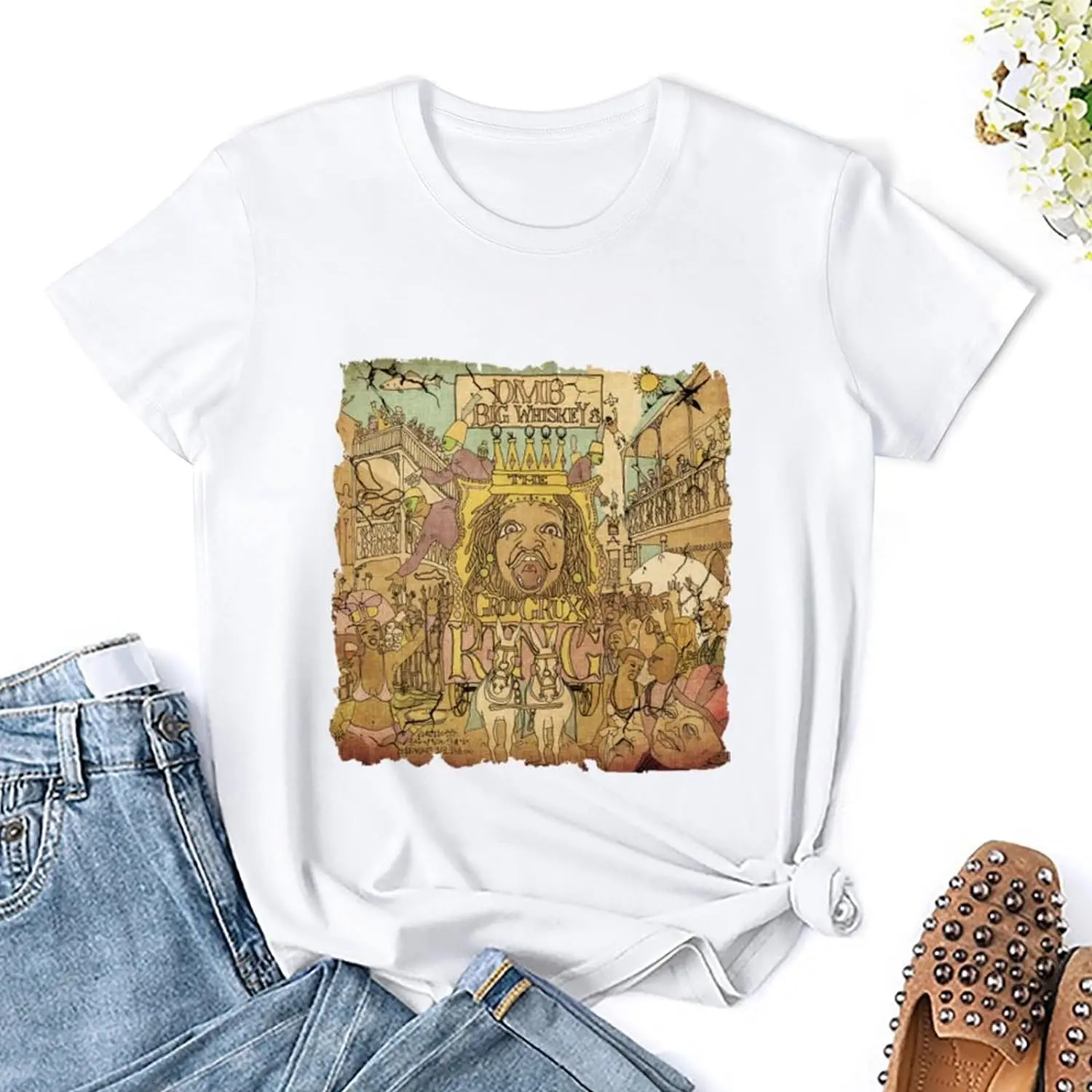 Women's Vintage Short Sleeve Graphic Tees Tshirts Casual Breathable Tops