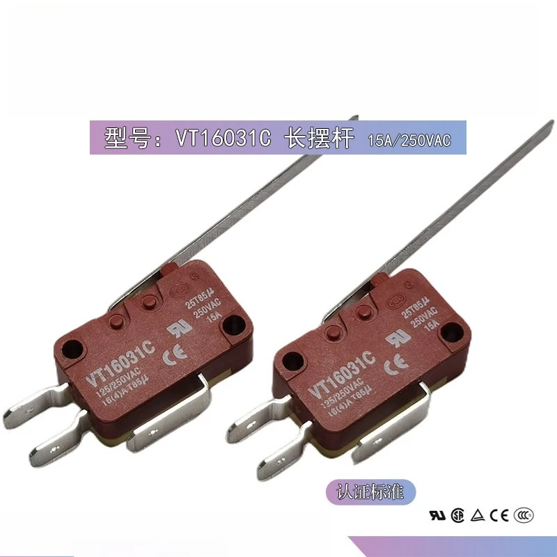 5pieces Original Factory VT16031C Long Swing Rod High Current 15A 250VAC Micro Switch VT16061C Roller Press Switch VT16001C2