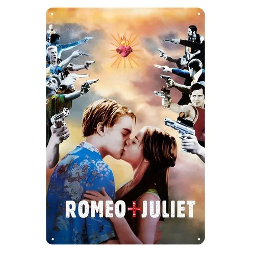 Romeo + Julia Leonardo Di Caprio Film-Metallposter, Blechschild, 20 x 30 cm, Plakette – Aluminium