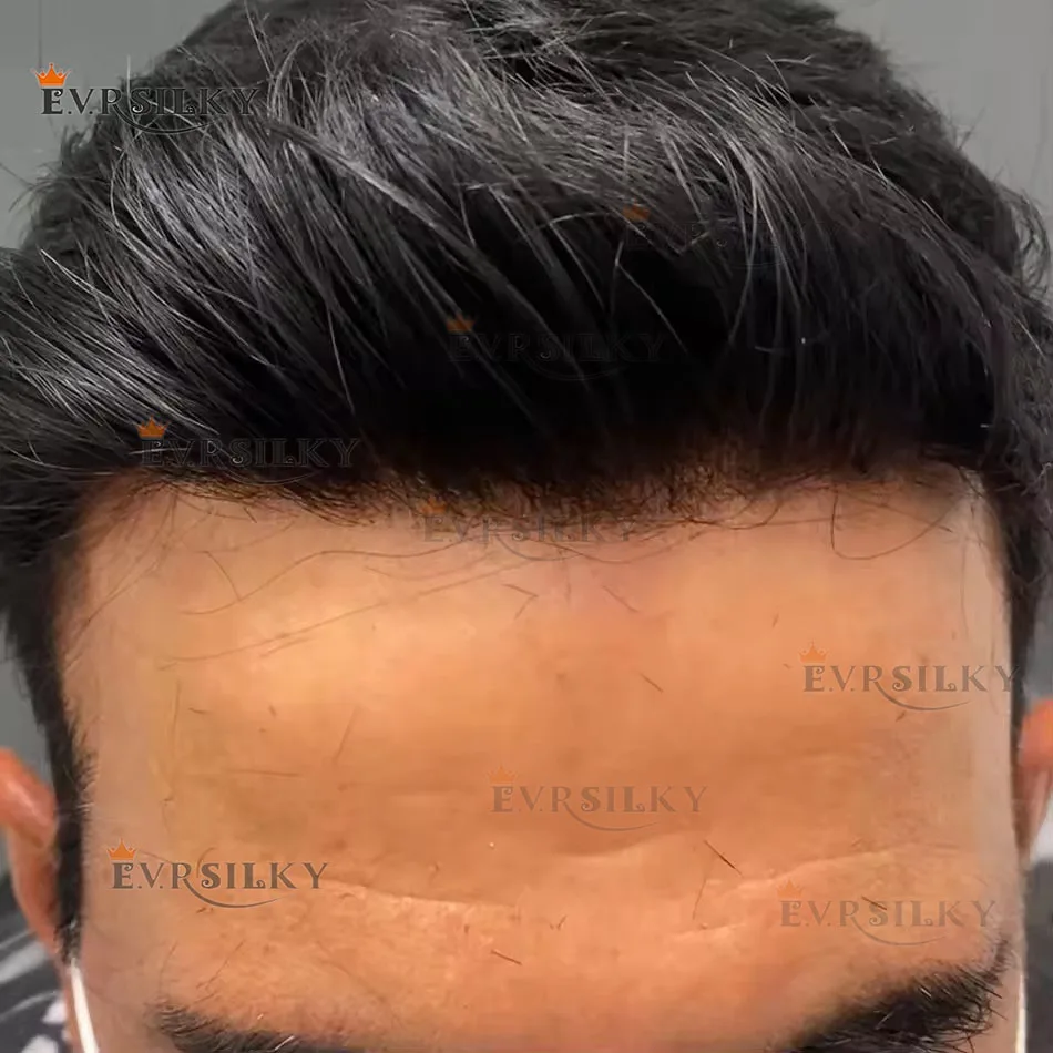 بني داكن شعر بشري أسود الرجال الشعر المستعار غير قابل للاكتشاف 0.1 مللي متر Pu 1B40 1B65 رمادي رجل الباروكات شعري طبيعي الشعر الاصطناعية الشعرية #1