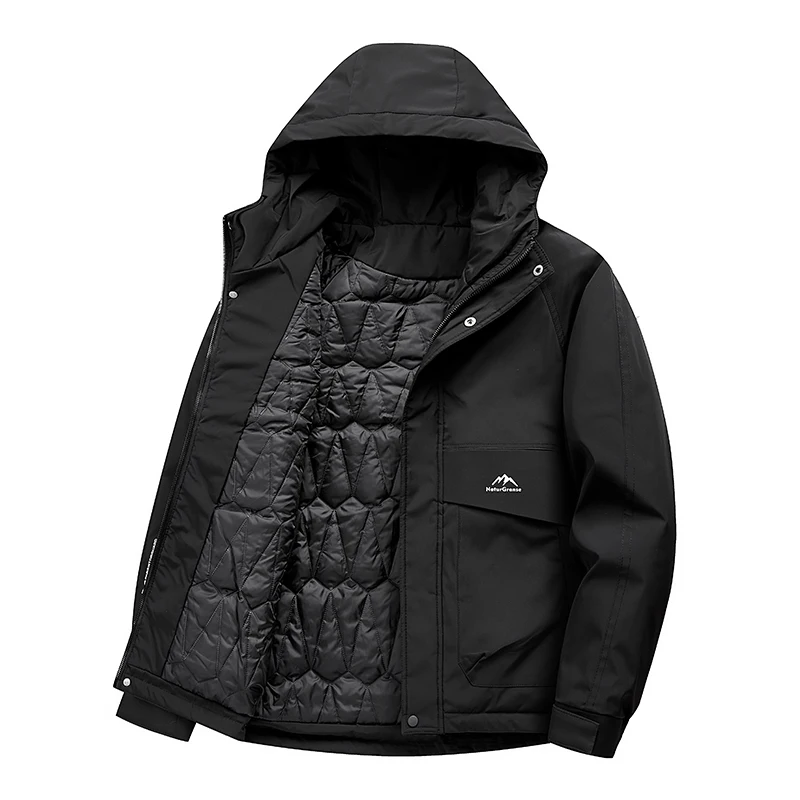 

New Hooded Winter Jacket Warm Man Jackets Coats Outwear Black Warm Parkas Male Thicker Winter Coats Man Loose Warm Parkas