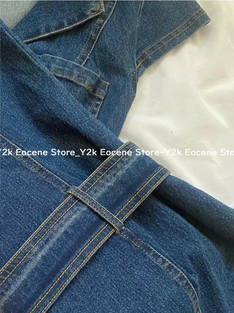 American Retro Black Denim Short Dress Women Summer Zipper Elegant Slim One Piece Dress Korean Fashion Design Casual Clothing - Image 6