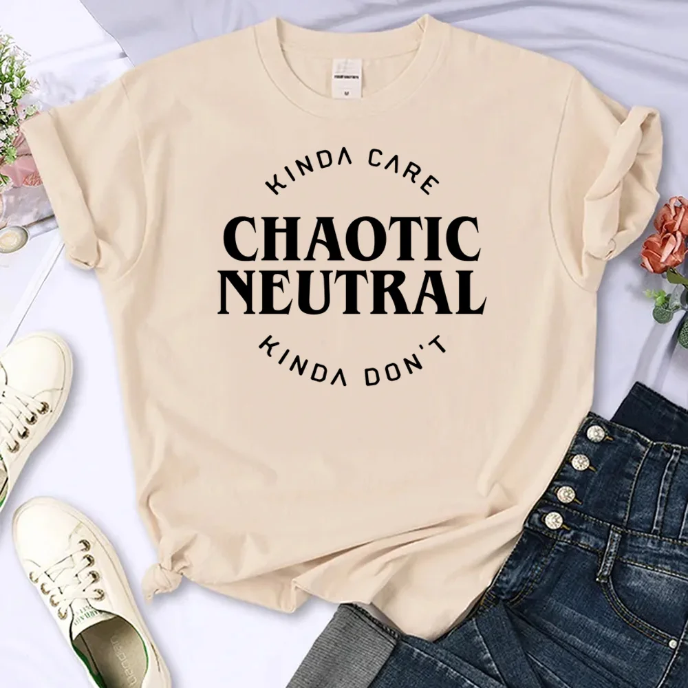 Chaotic Neutral Alignment t-shirts women manga Tee female y2k harajuku clothes