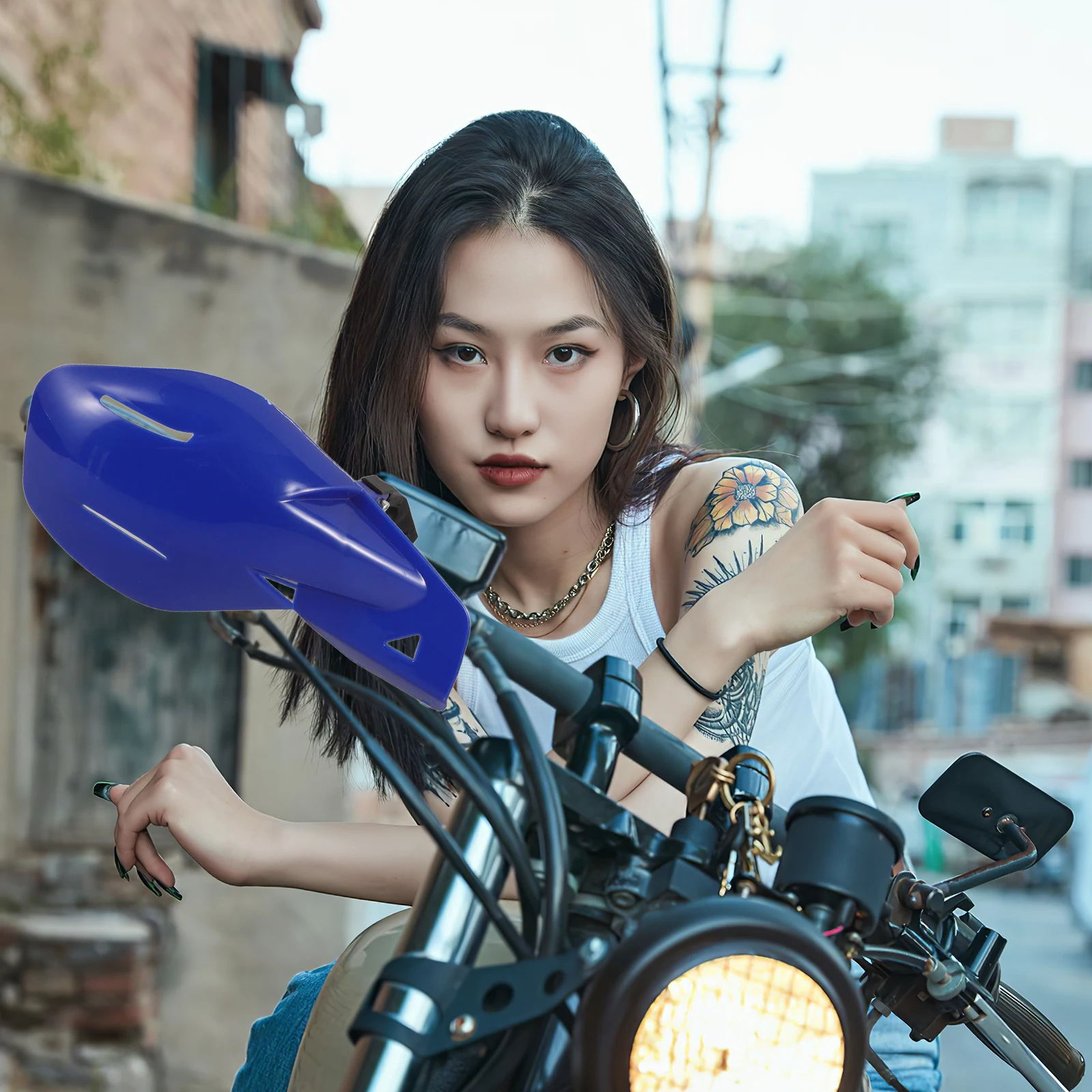 

2pcs Handguards Blue Pair Motorcycle Hand Guard Mounts Plastic Handlebar Protectors Universal Wind Protector Guard Accessories
