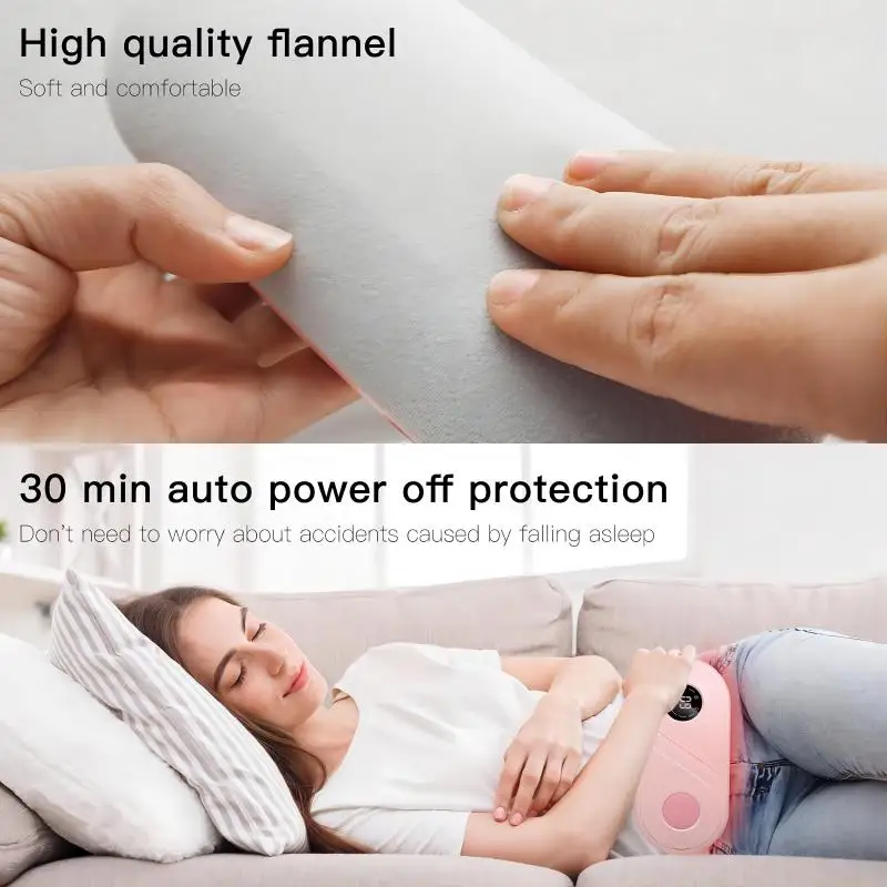 Portable Menstrual Heating Pad Abdominal Massager Cordless Warm Palace Waist Belt Device for Women Period Cramps Pain Relief