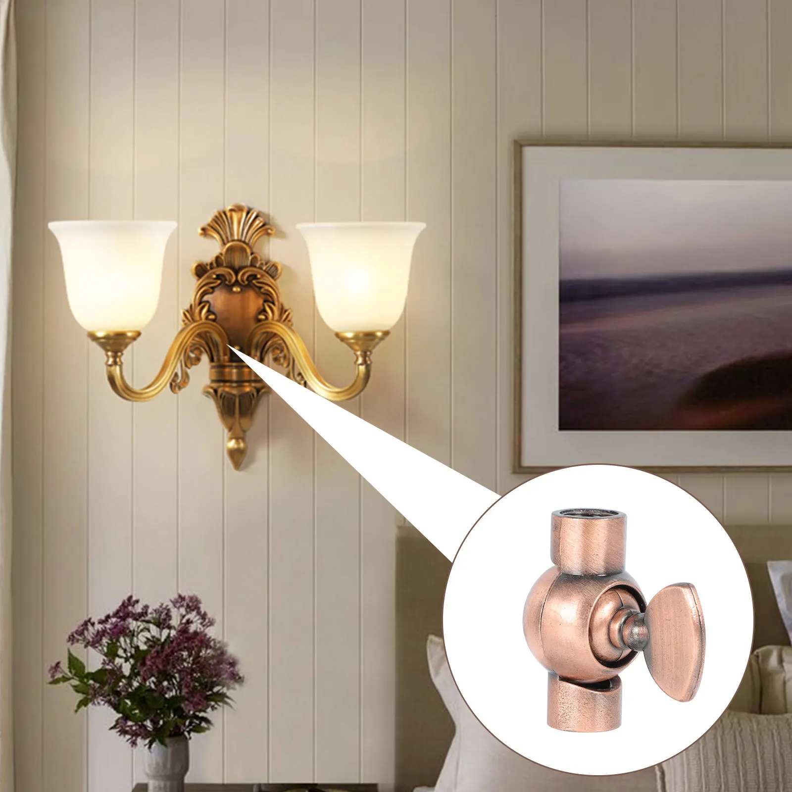 4Pcs Double-Way Turn Light Connector Universal Small Retro Wall Lamp Joint Lighting Decor Accessory Double-Way Turn