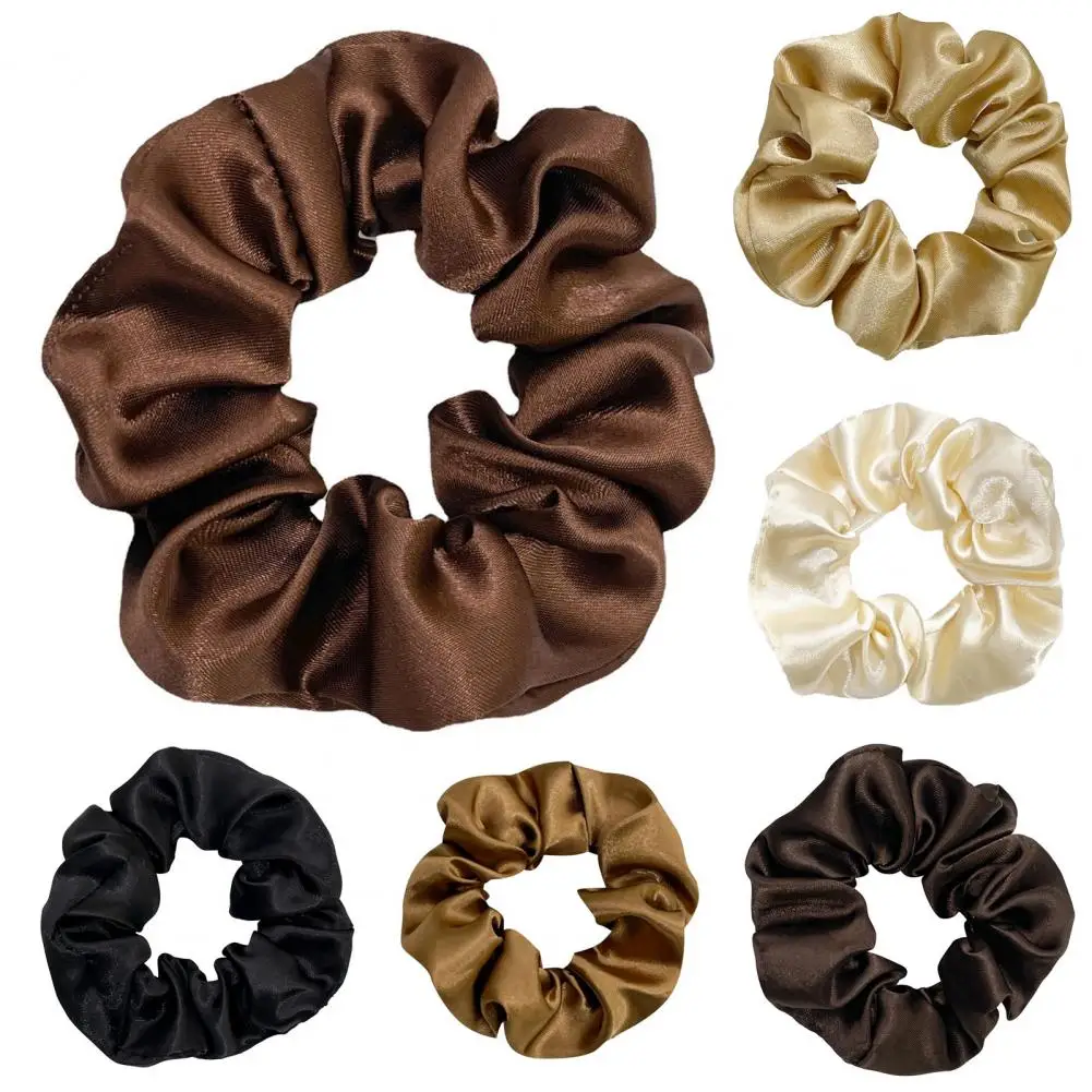 6Pcs/Set Mulberry Silk Hair Scrunchies Elastic Rubber Band Hair Ties Big Large Gum Ropes Ponytail Holders For Women Stylish