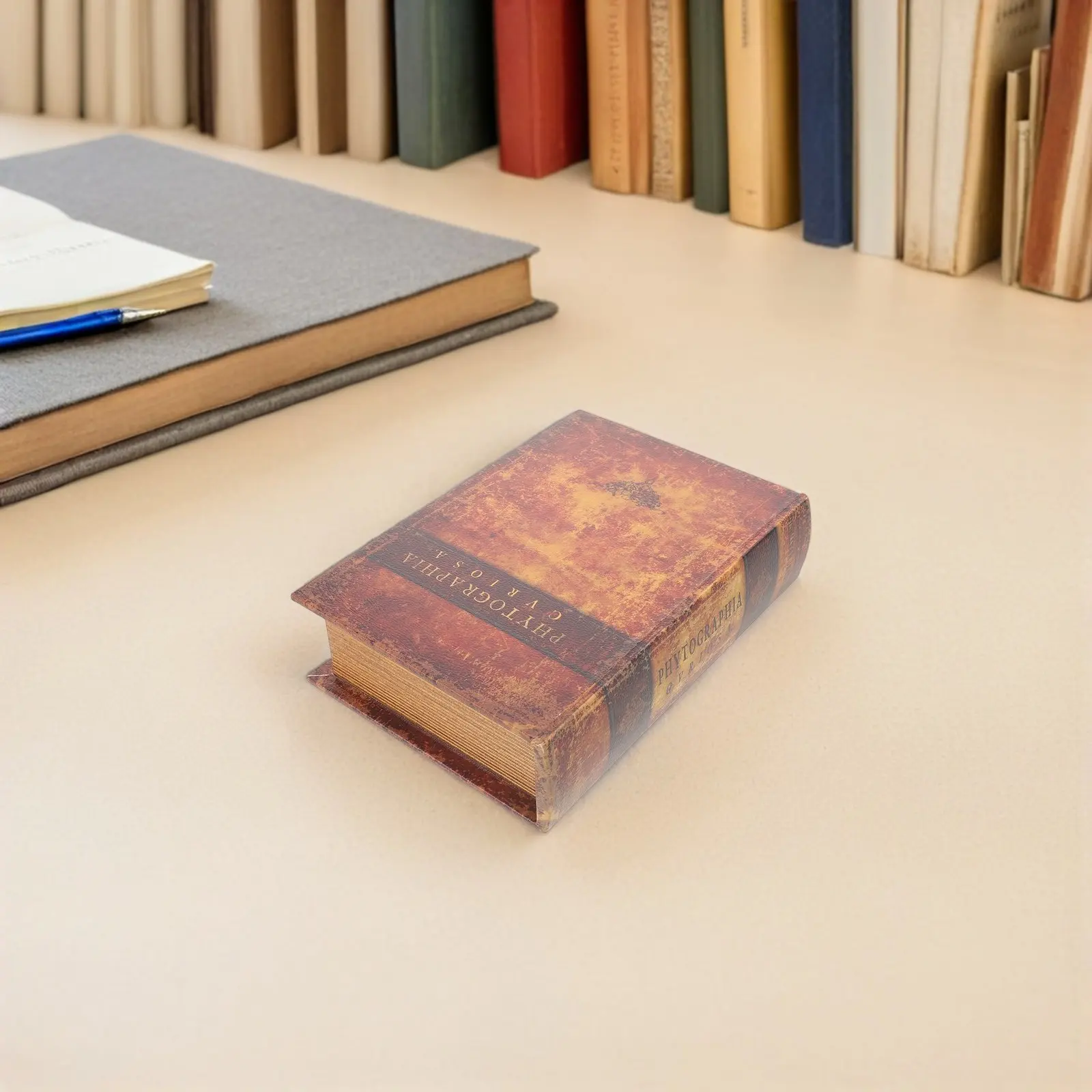 Vintage Book Shaped Storage Box Decorative Faux Book Secret Compartment Trinket Organizer Wooden Jewelry Keepsake Holder - view 4