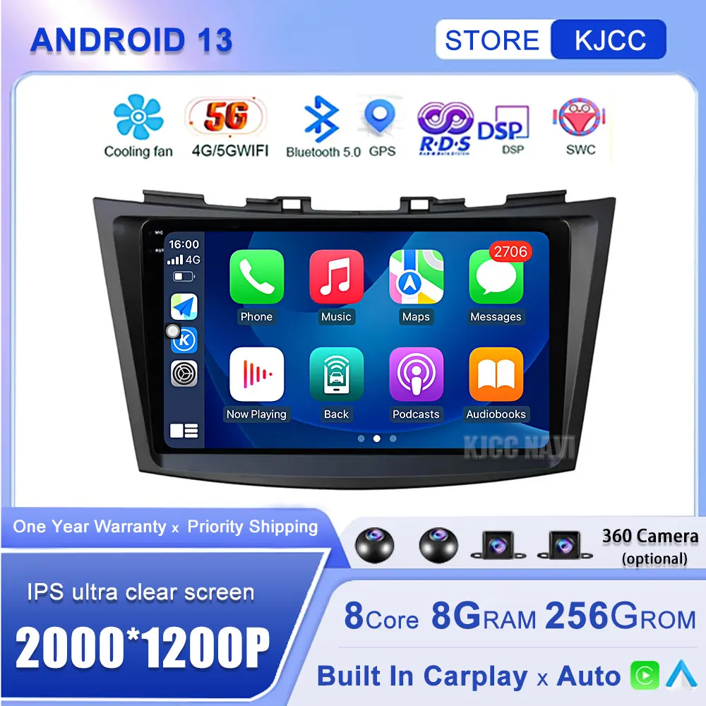 

For Suzuki Swift 4 2011-2017 Android 13 Auto Carplay Car Radio Multimedia Video Player Navigation GPS Stereo NO 2din DVD