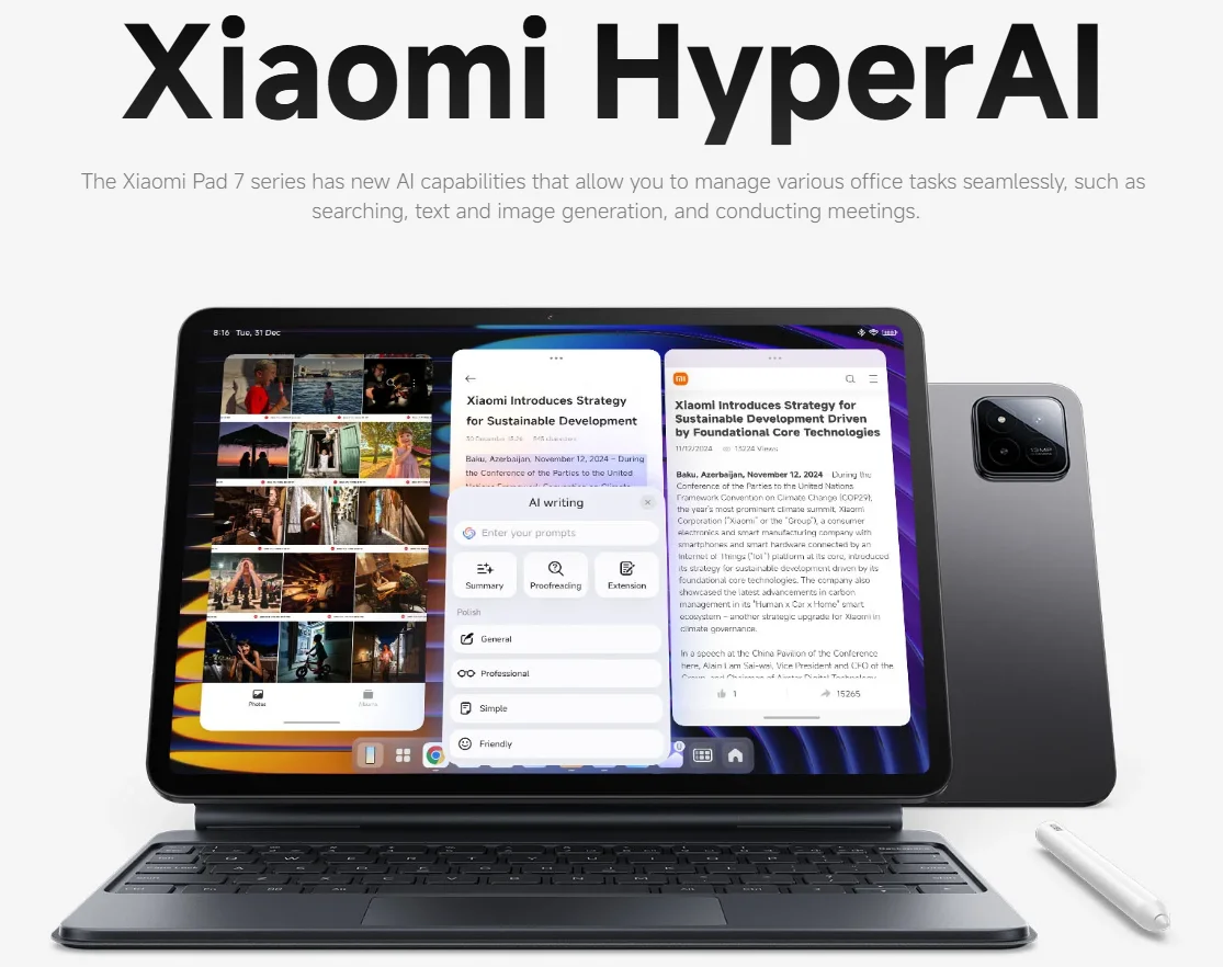 Image 5: Xiaomi Pad 7 Version Globale 11,2'' Écran 144Hz 3,2K Processeur Snapdragon 7+ Gen 3 Octa-core 8850mAh