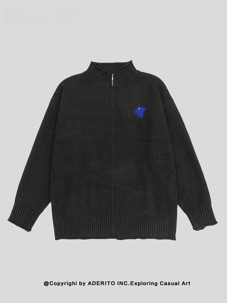 

mat Stand Collar Open Cardigan Sweater ex Couple Matching Simple Versatile Knitted Outerwear Winter Warm Breathable