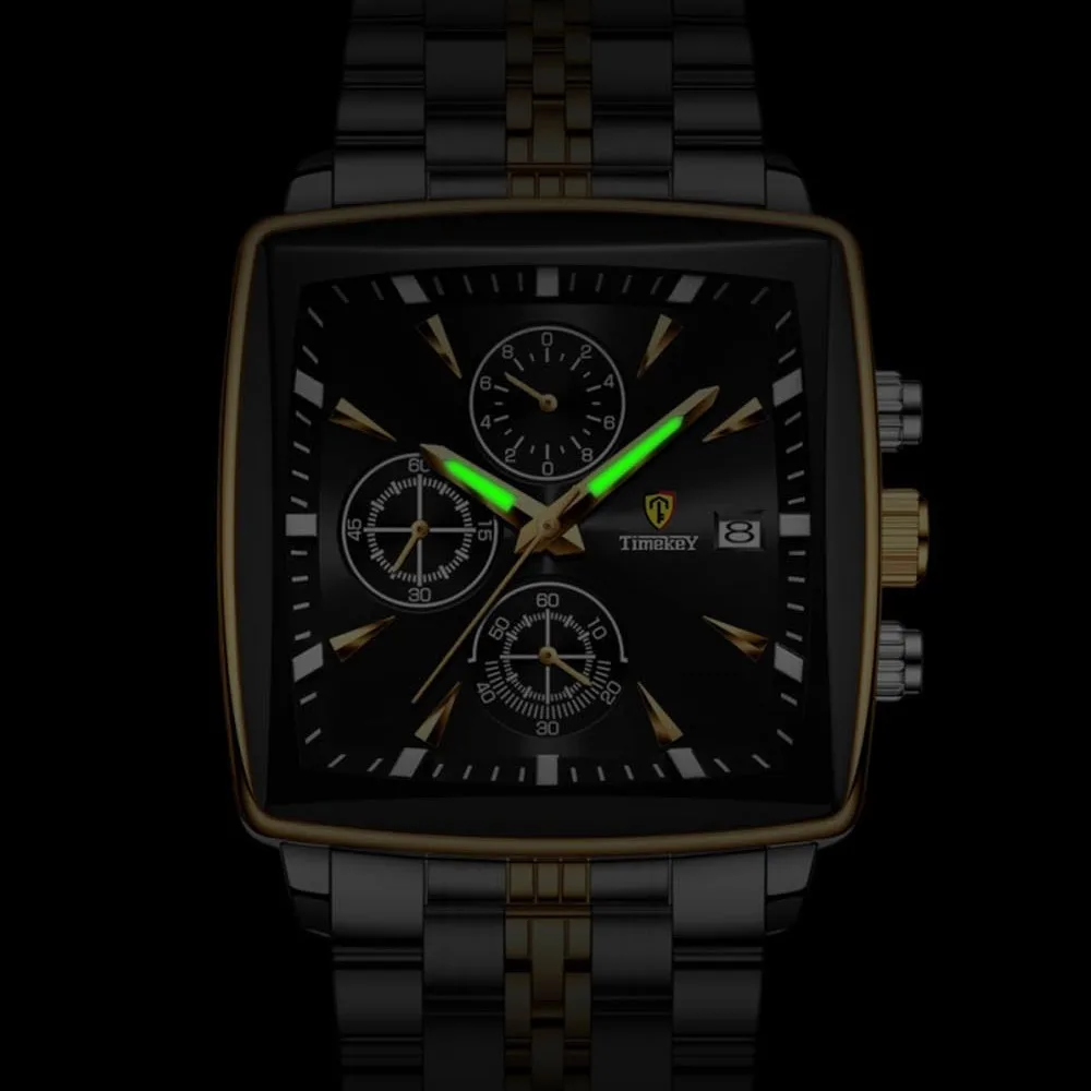 Premium Men's Quartz Watch Gift Box - Waterproof Luminous Chronograph Sports Watch Multi-function