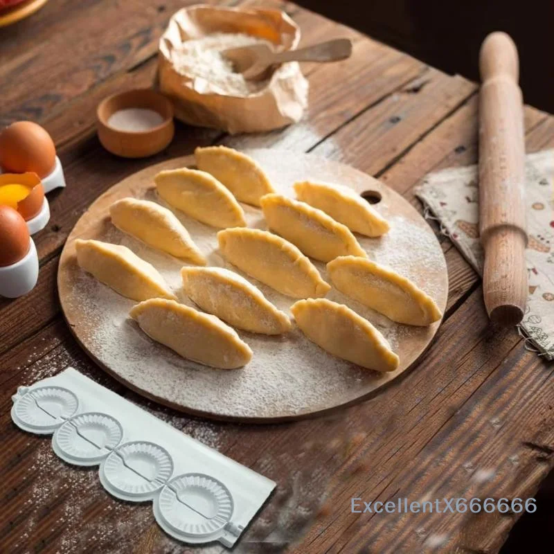 4-in-1 Pierogi Press Mold Multi Hole Dumpling Cutter Easy to Clean for Home Kitchen Festival Food Preparation