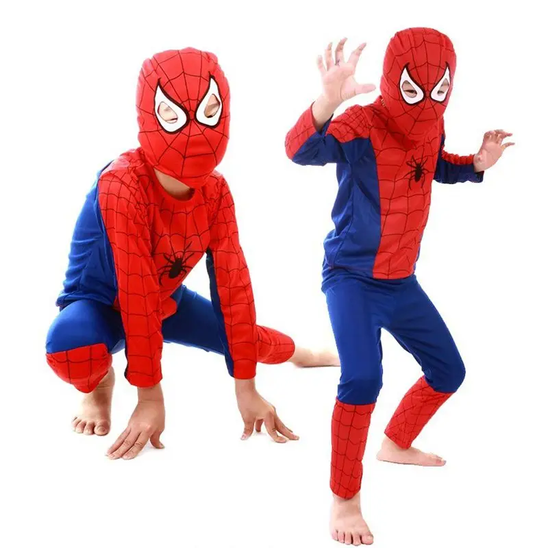 New style Superhero Spiderbay Man  Costume Cosplay Red Spiders Man Clothing  Kids  Cosplay Halloween  Costumes For Children