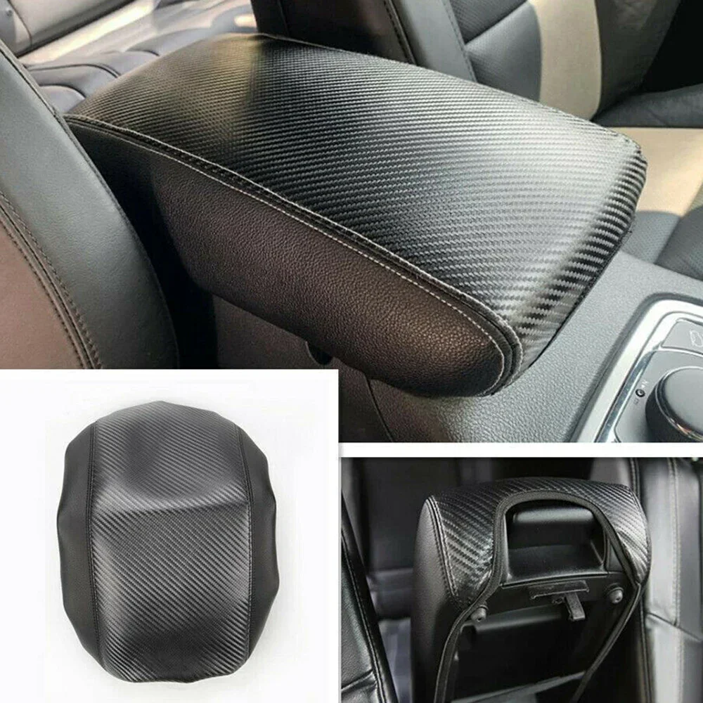 

1Pc Center Console Armrest Pad Cover Carbon Fiber style PU leather For Jeep Grand Cherokee 2011-2021 Car Interior Accessories