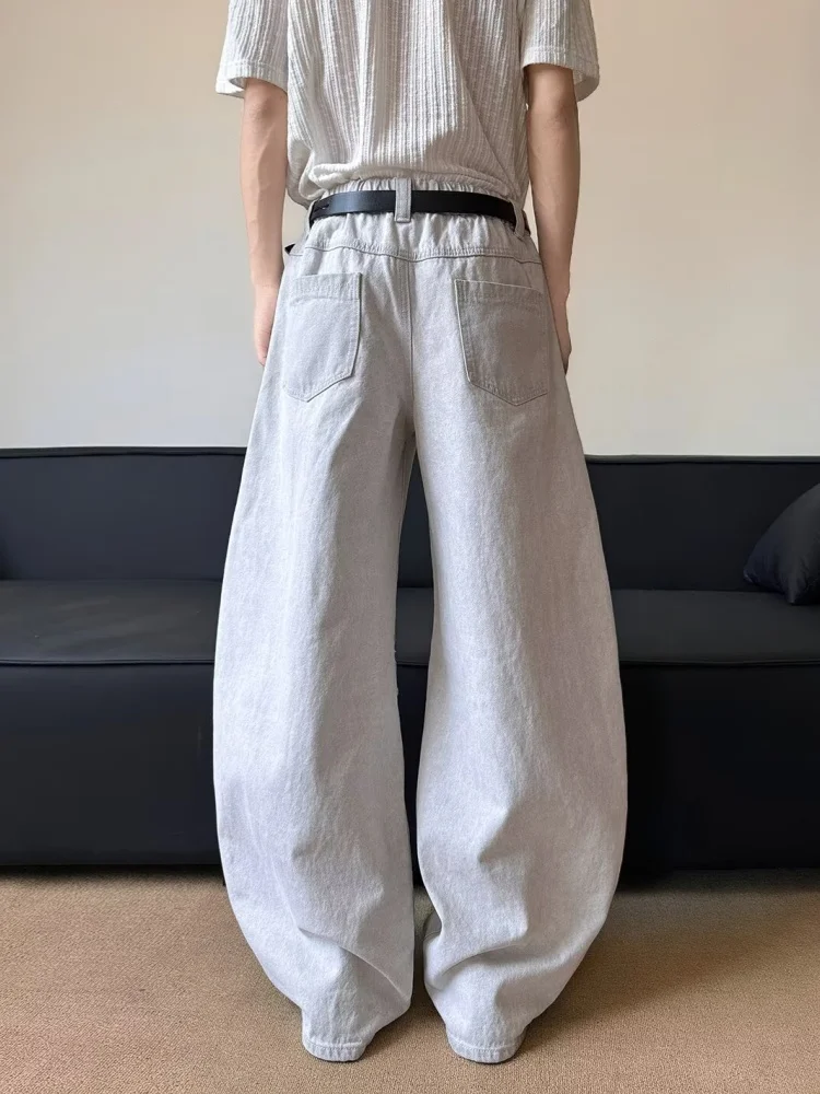 2026 Y2K Mode Gewaschene Weiße Baggy Plissierte Jeans für Herren – Lässige Luxus-Baumwollhose im Straight-Schnitt – Moda Hombre – Detail 5