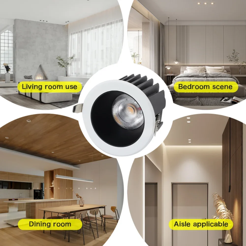 Luces LED empotradas, iluminación interior, 10W, AC90 ~ 260V, impermeable, para Baño, Dormitorio, cocina, pasillos