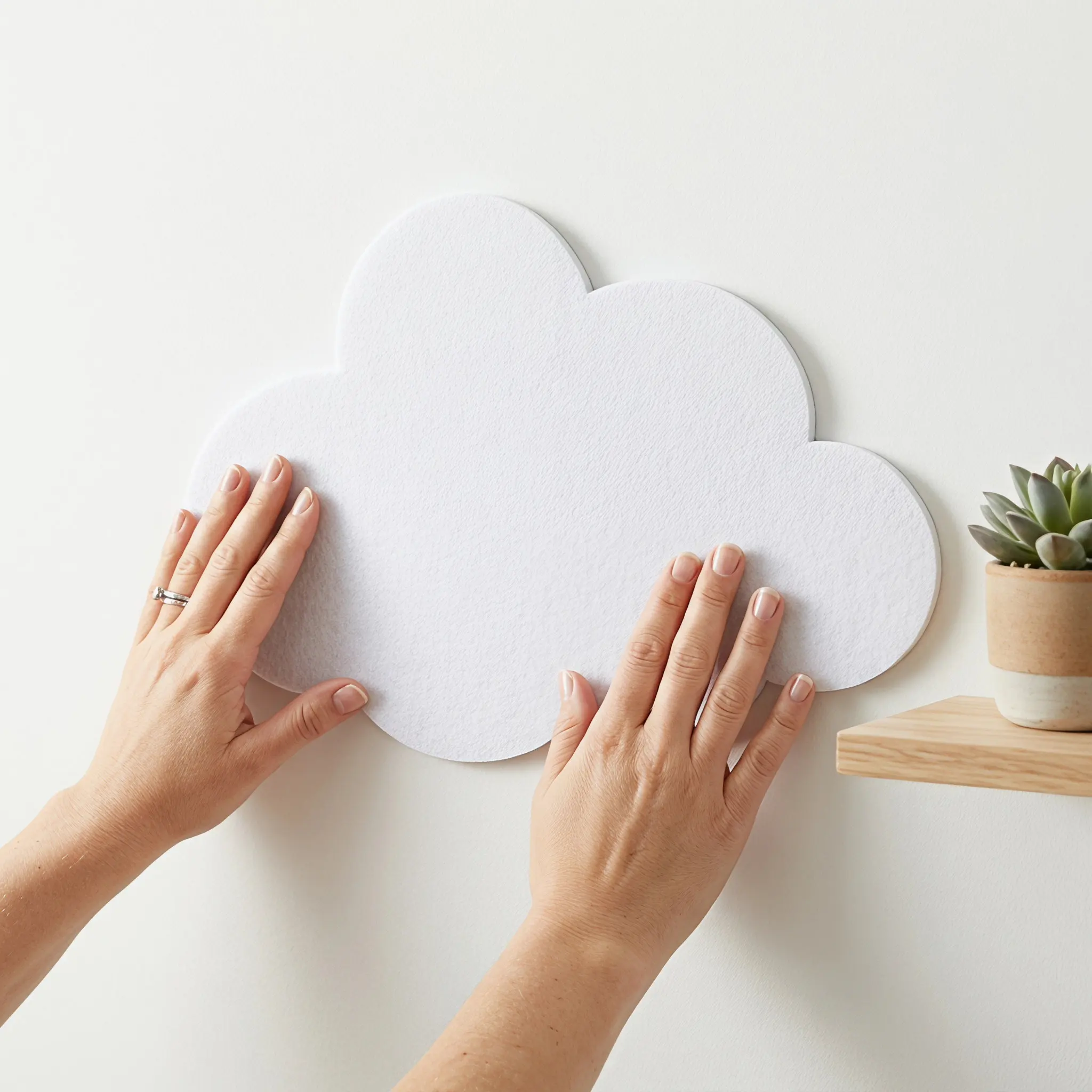 1Set Cloud Felt Notice Board Self Stick Wall Decor for Nursery Bedroom Home Study Office Classroom Reminders Notice Board